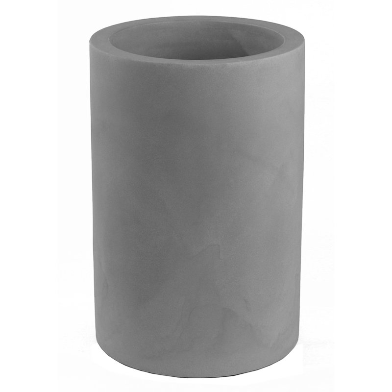 Cilindro Resin Pot Planter, Taupe, 11" H x 5.5" W x 5.5" D