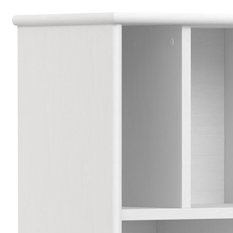 White Solid Hardwood Mid-Century Modern Bookcase with Storage Drawer