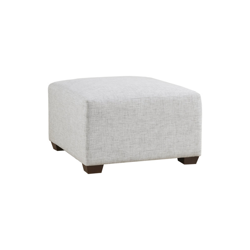 Molly Square Upholstered Modular Ottoman, White
