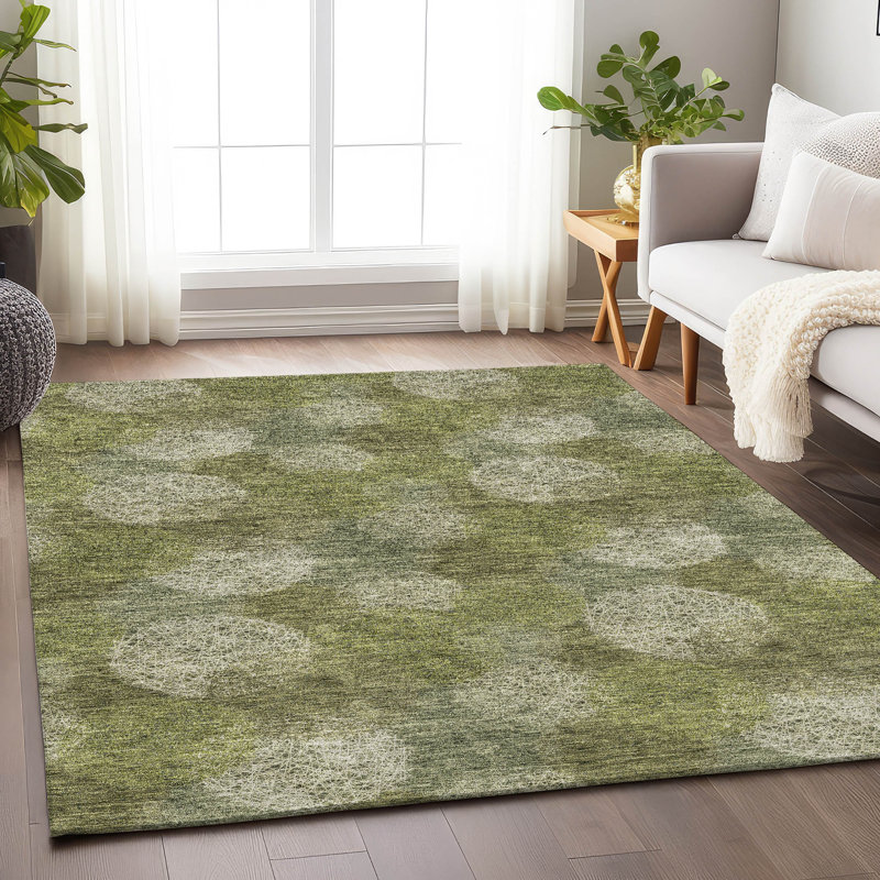Tapis vert Prisco lavable à la machine de qualité supérieure, Rectangle 10' x 14'