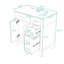 Meuble-lavabo avec lavabo en céramique, 2 tiroirs et portes-1151383955