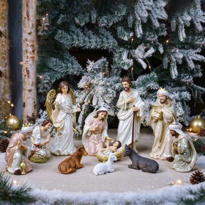 Ensemble de crèche de Noël crèche de Noël en résine 5,5 po