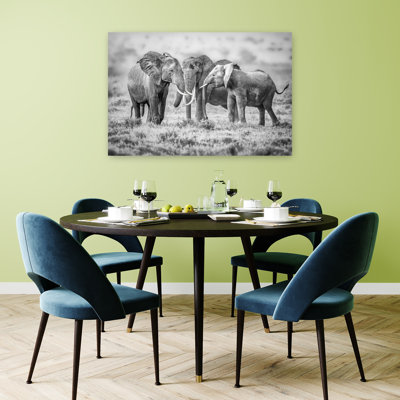 Majestic Elephant Family Contemporary Wall Art