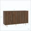 Buffet moderne avec rangement, buffet cannelé avec tablettes réglables, crédence, console d'appoint