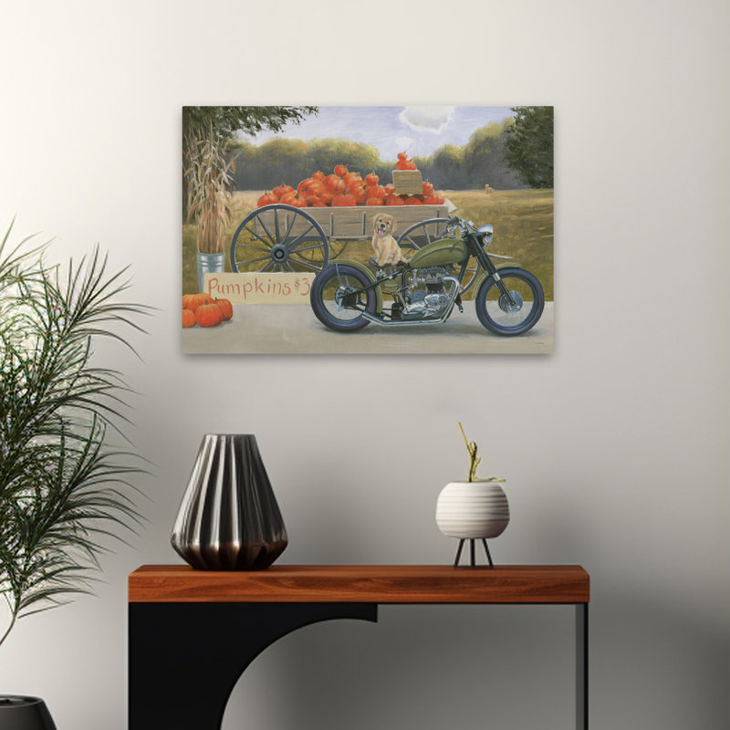 «Fall Bounty IV», art d'automne beige sur fond noir, H 16 po x l 24 po