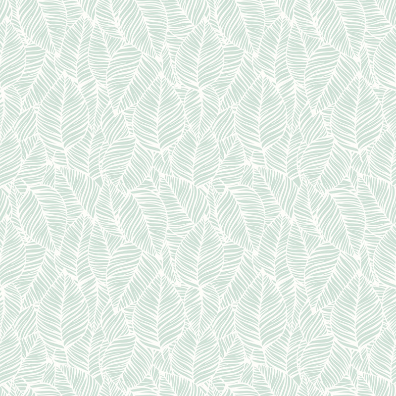 Zebra Leaf - Duck Egg Blue 10m Wallpaper, Light Blue Animal Print