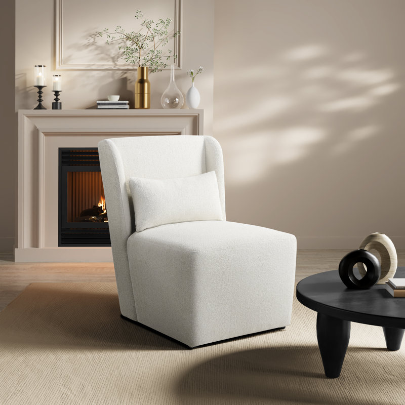 Chaise d'appoint Froid Gris anthracite, Polyester ivoire