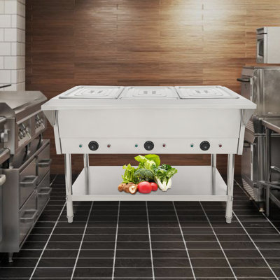 Table électrique à vapeur avec 3 casseroles 110V pour restaurant