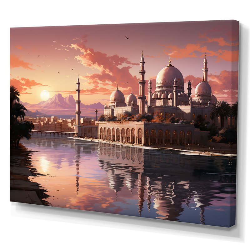 «Mosquée de l'islam à l'aube I», reproduction sur toile, Toile tendue, H 30 po x l 40 po x P 1,5 po