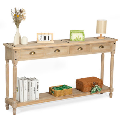 Dala 60"W Solid Wood Console Table with Storage by Charlton Home