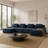 153" Modern U-Shaped Modular Sectional Sofa For Living Room, Corduroy Fabric,4-Seater Couch With Deep Seat And 2-Movable Ottoman,Pearl-Like Piping, Tufted Design, No Assembly, Anti-Slip Design​-1047368480-1047368476