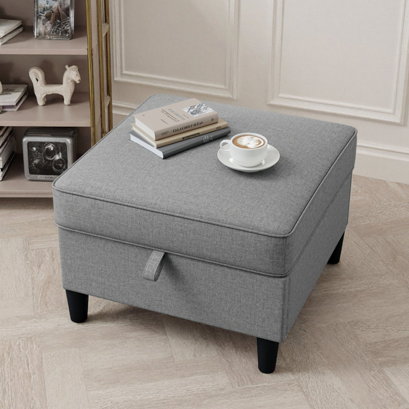 Repose-pieds avec rangement, repose-pieds pour la maison, Gris clair