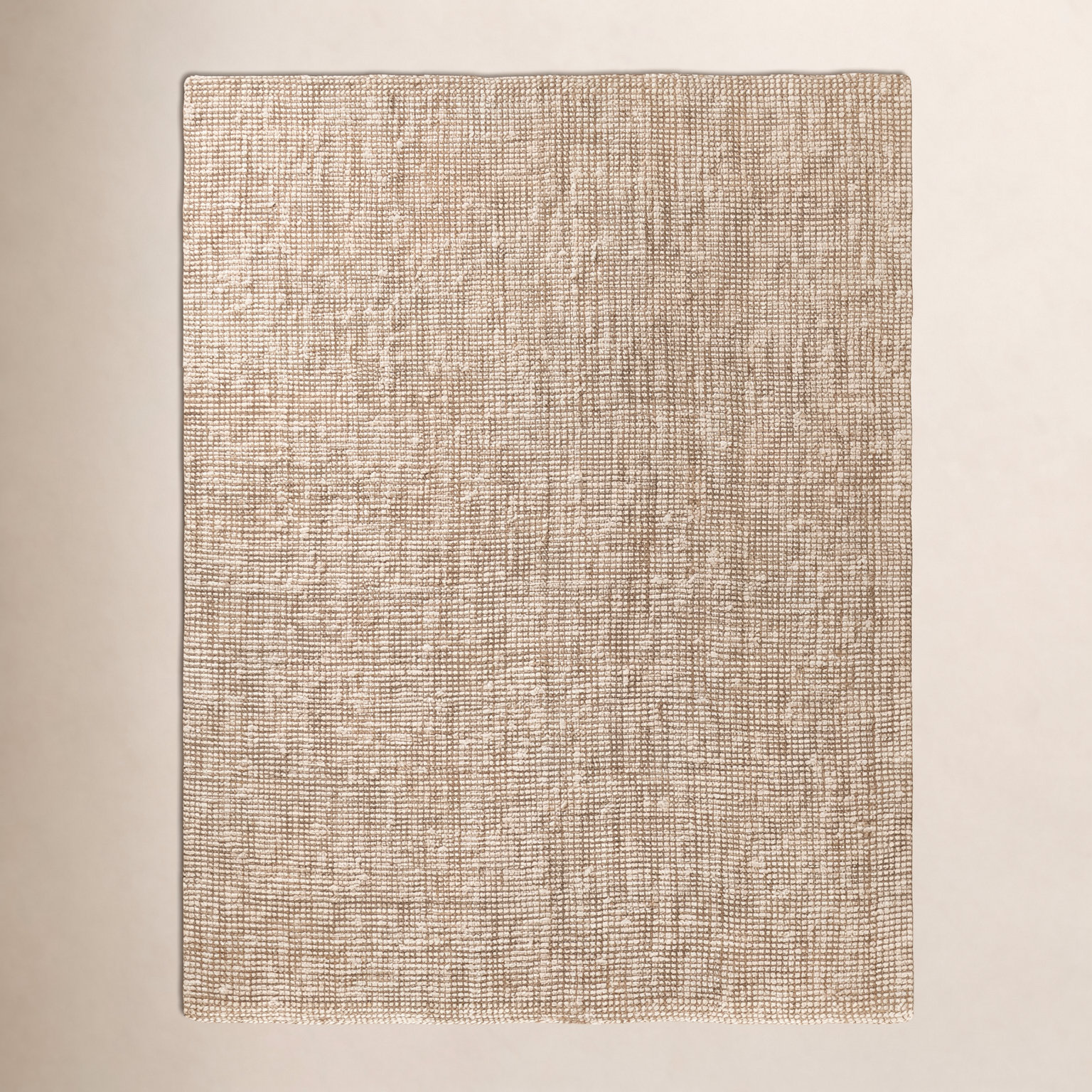Vesper White Tan Hand-Knotted Jute Rug, Rectangle 9' x 12'