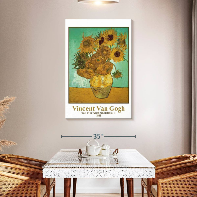 Vase avec douze tournesols II, affiche de l'exposition Van Gogh, H 24 po x l 16 po