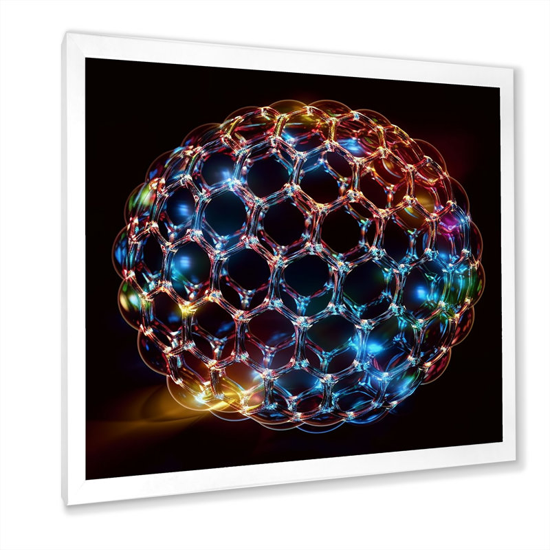 Circulare Gold Infinity Matrix I - fractales, impressions d'art mural, H 24 po x l 24 po x P 1 po, Cadre simple blanc