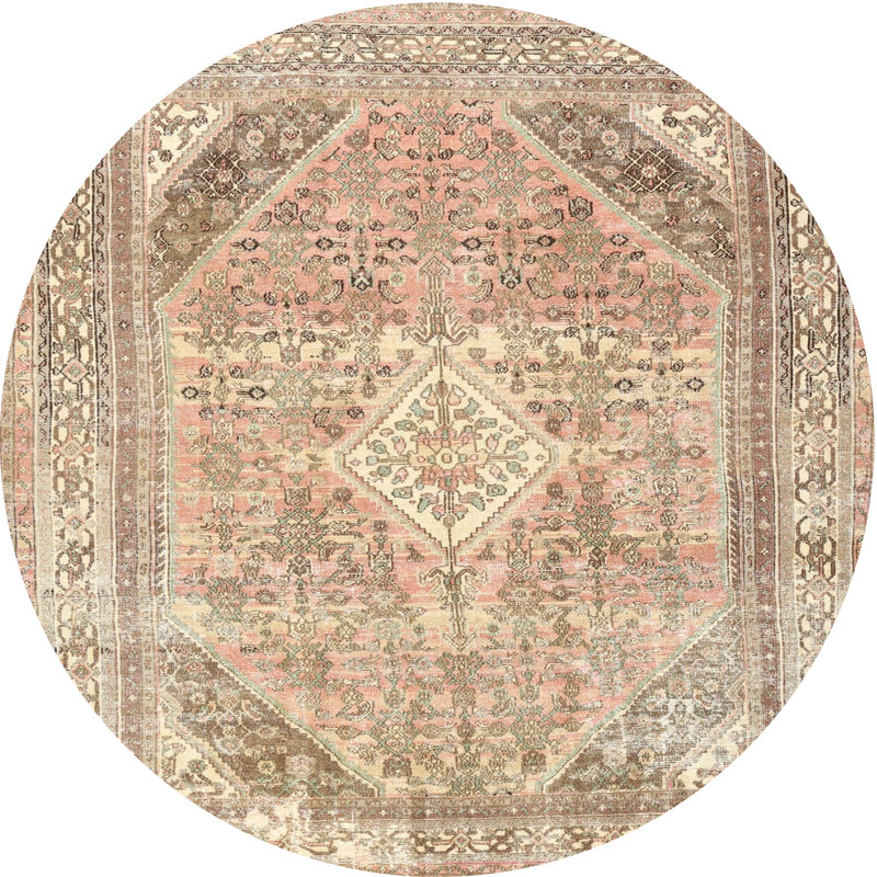 Cialan Oriental Indoor Rug, Round 4'