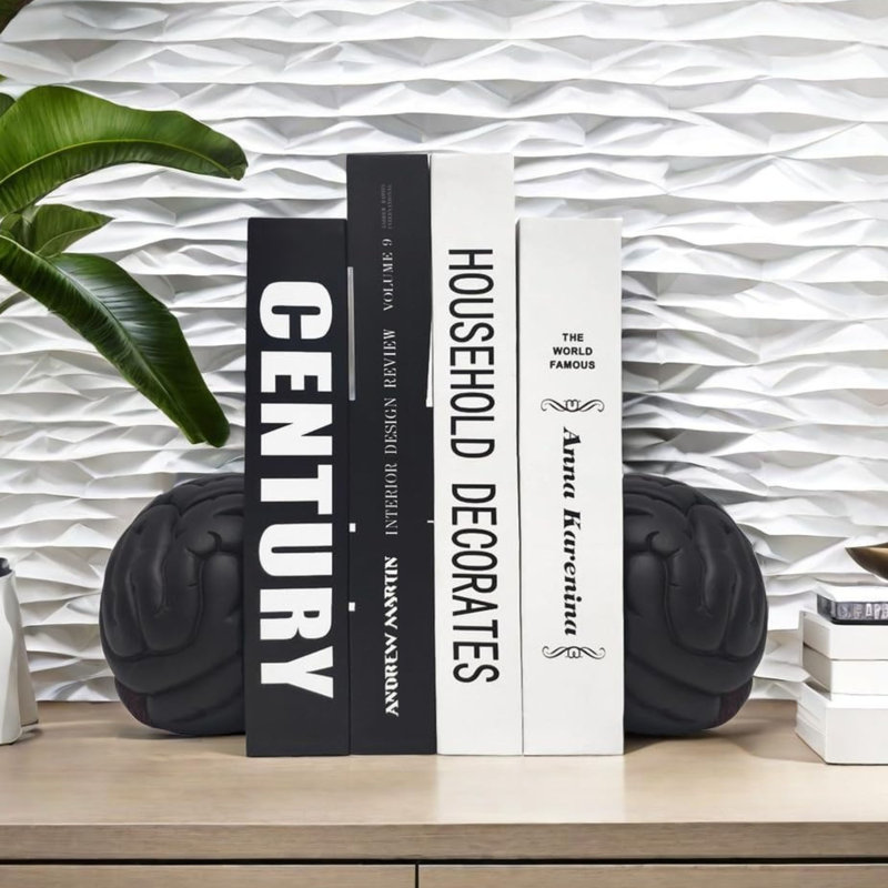 Serre-livres en résine noire