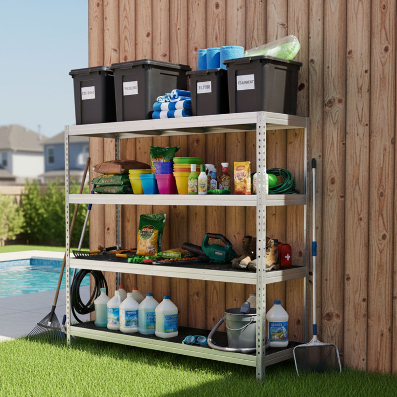 Tablettes AR d'extérieur et d'extérieur pour jardin, patio, cuisine et garage, H 71 po x l 43 po x P 20 po