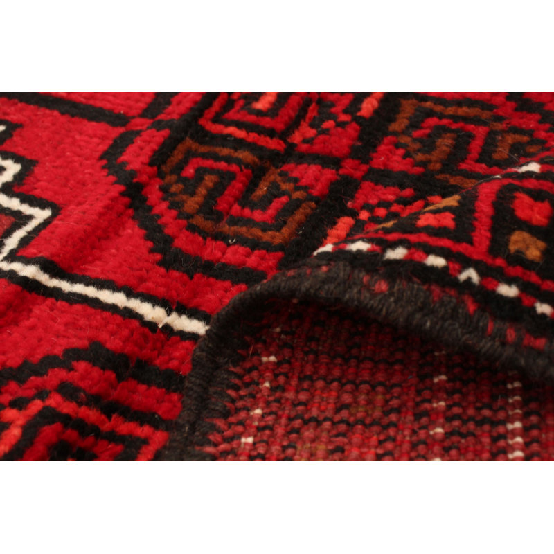 Tapis décoratif en laine noué à la main de conception unique 3 pi 8 po x 5 pi 8 po Borgþór