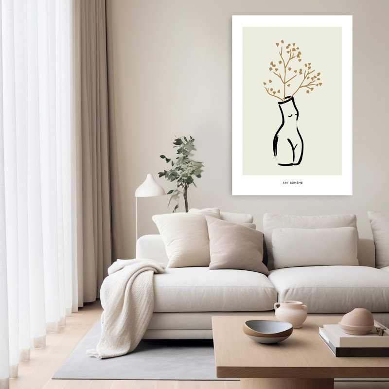 Artboheme(vase) Abstract Contemporary Wall Art Print 1 Piece Wrapped Canvas Wall Art, 152.4cm H x 101.6cm W