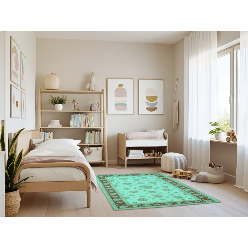 Tapis oriental bleu Adeebah, Rectangle 4 pi x 6 pi