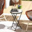 Round Metal Folding Outdoor Side Table , 35.5cm cm W 35.5cm cm D