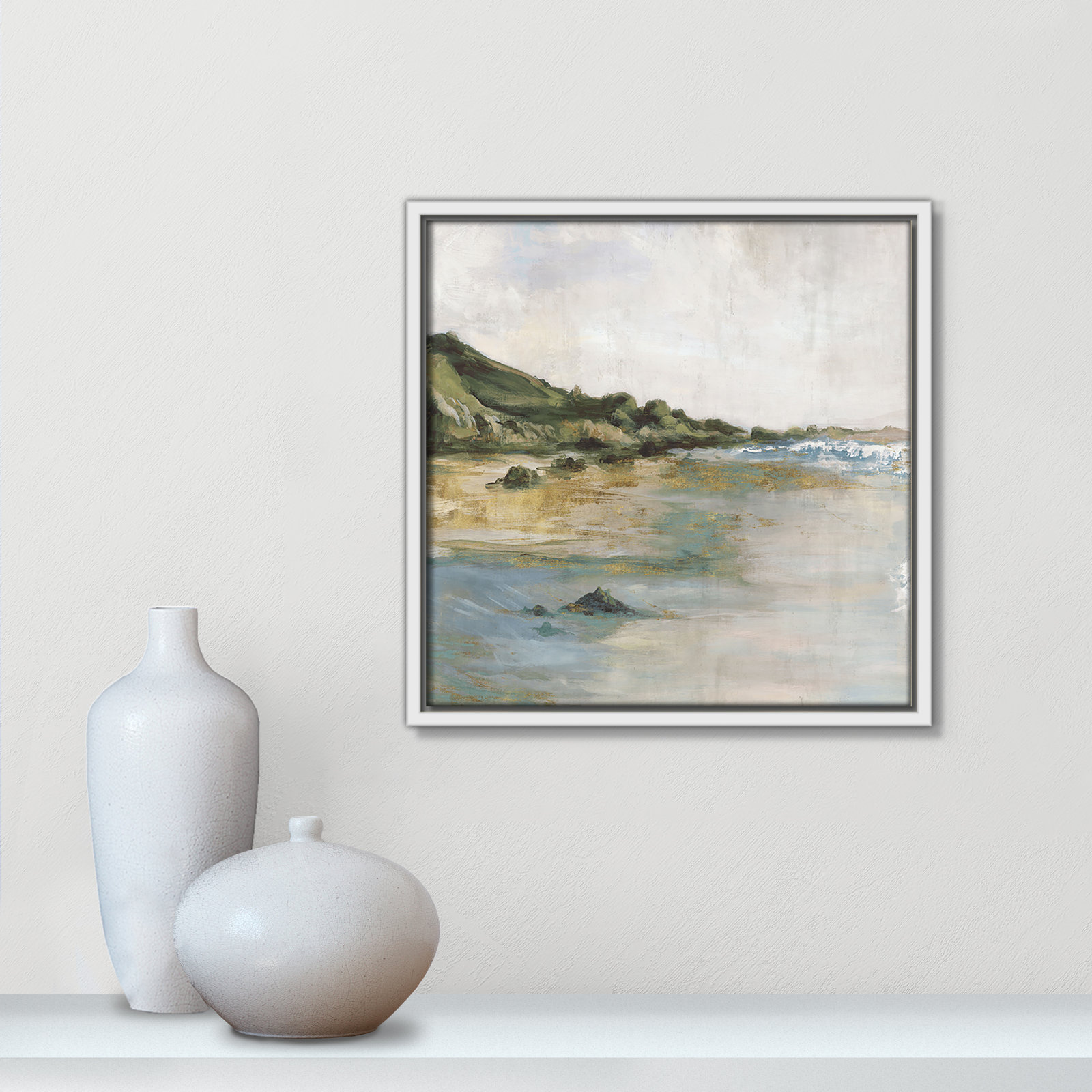 Tide’s Edge Print by , 13.5" H x 13.5" W, White
