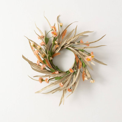 Mini-couronne de gazon artificiel et de lapin 17 po; brun