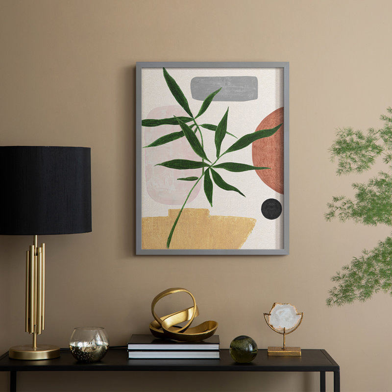 Contemporary Nature II Framed Print - Solid Wood, Gray, 15" H x 12" W