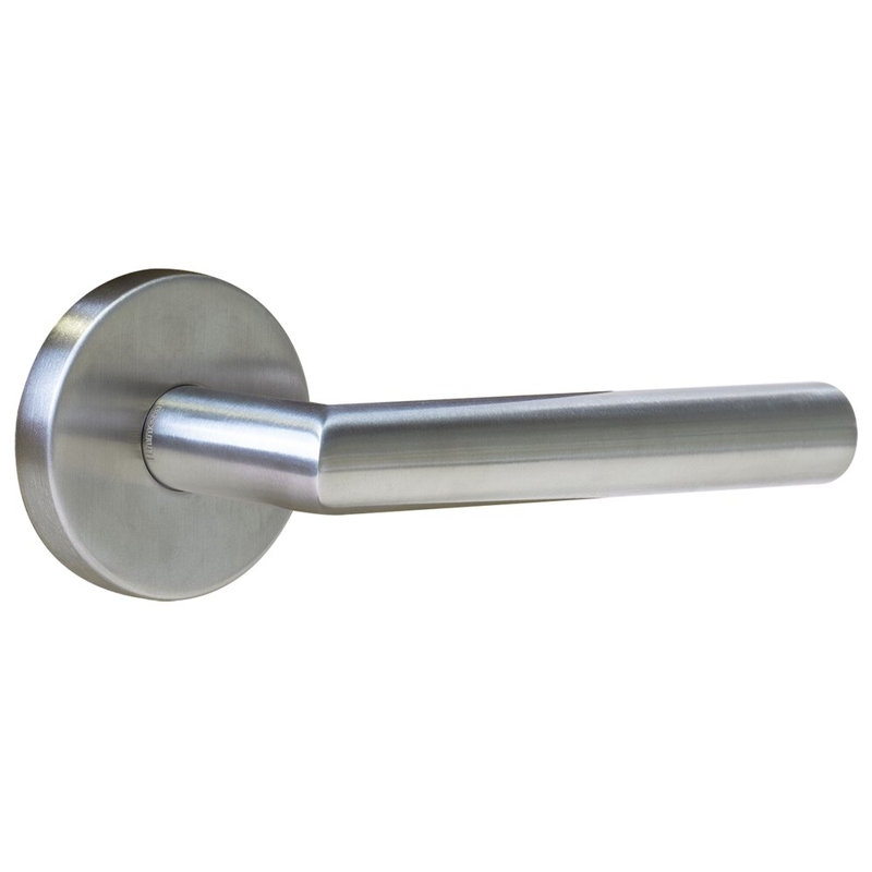 Fausse poignée de porte simple, Gauche, Acier inoxydable satiné