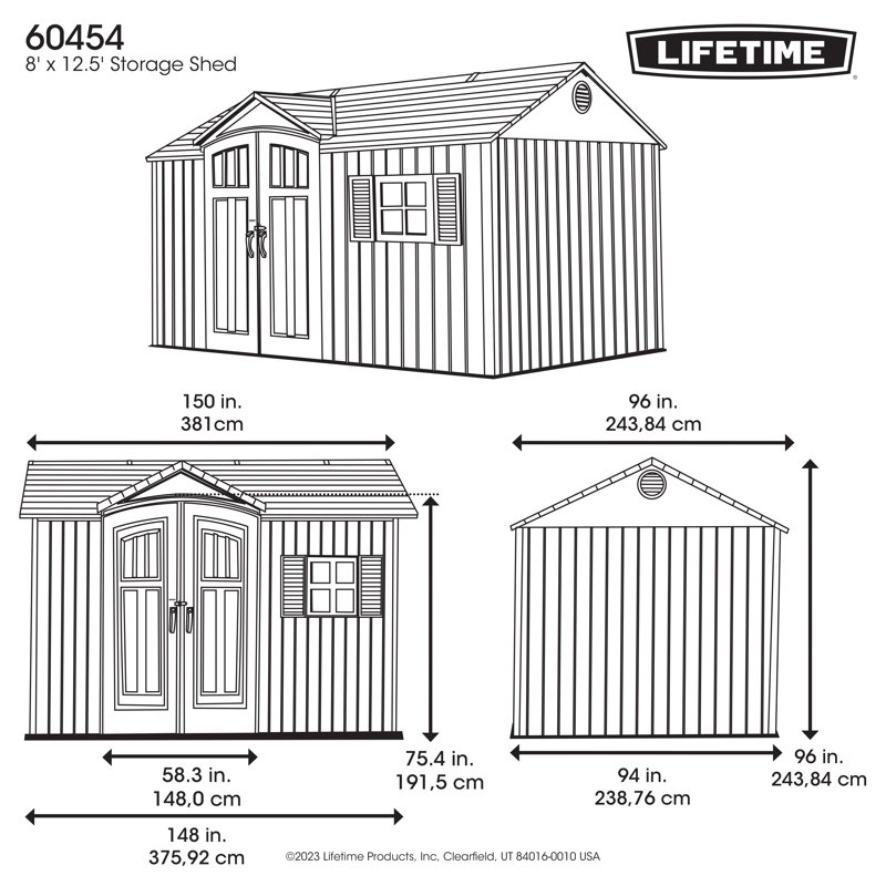12.5-Foot X 8-Foot Outdoor Storage Shed