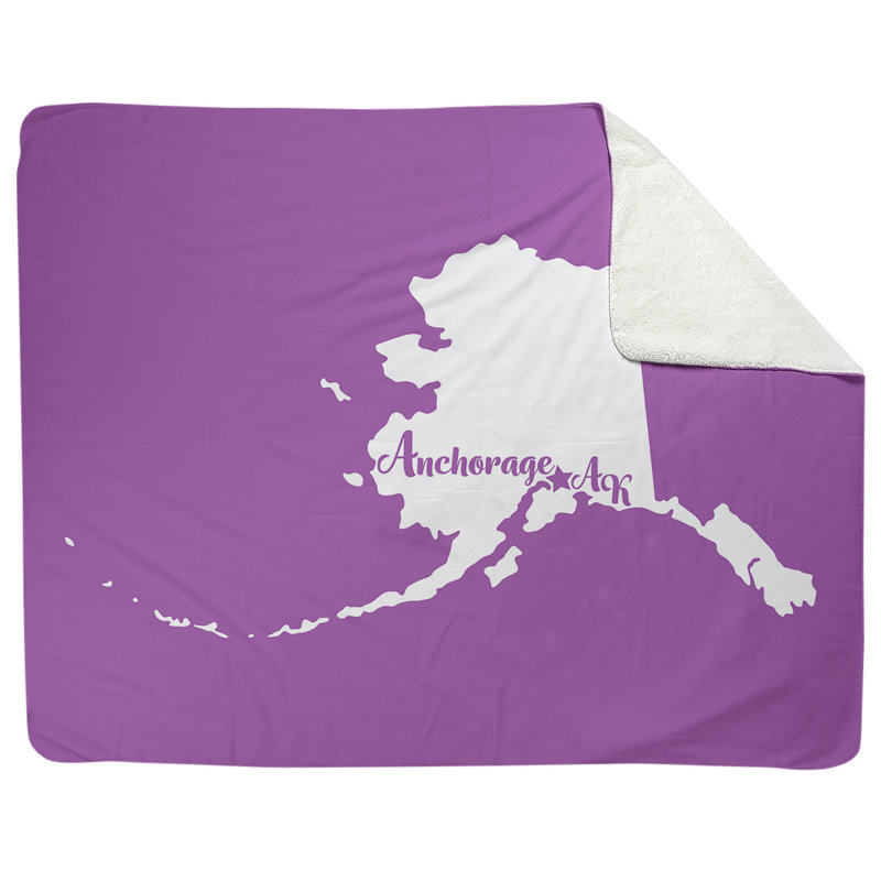 Jeté en alaska polaire ancrage, l 52,5 po x L 62,5 po, Violet