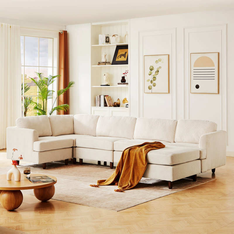Canapé modulaire, canapé rembourré pour le salon, Beige