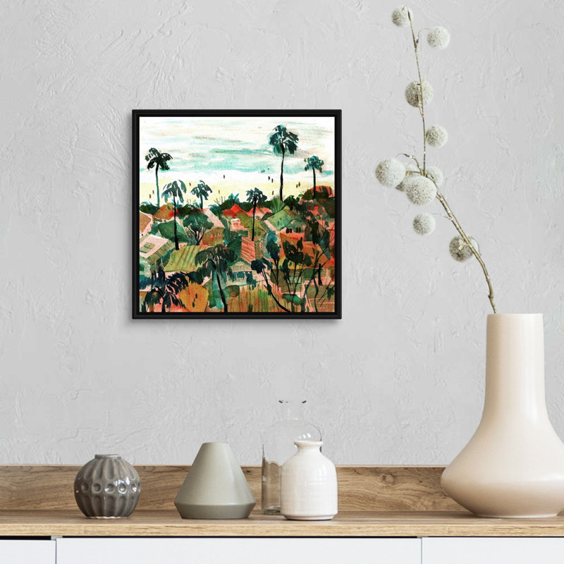 Côte de Los Angeles-Pacific Palisades par Eleanor Doughty-impression sur toile, Toile avec cadre noir