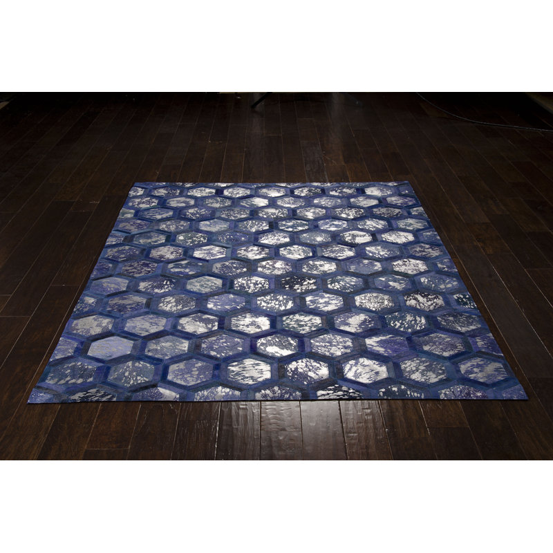 City Chic Leather Geometric Area Rug, Rectangle 5'3" x 7'5"