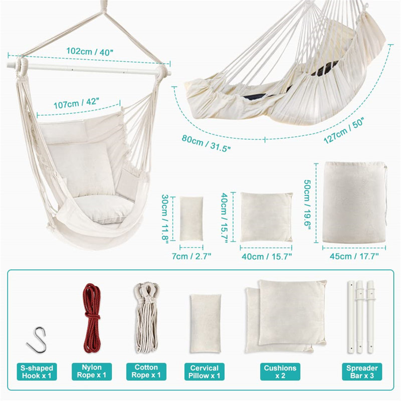 Carlaya Chair Hammock, White