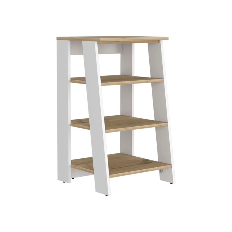 Armoire à linge Asherton, Blanc / brun