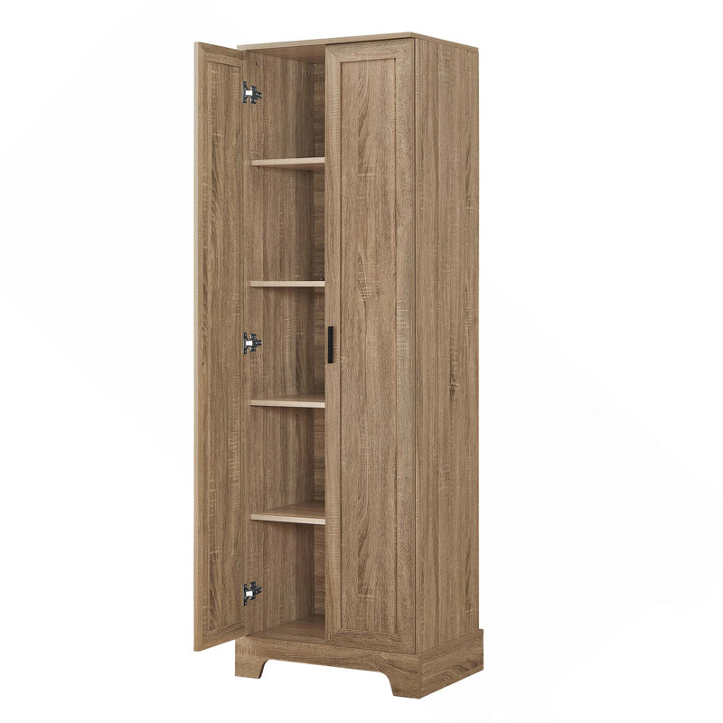 MDF Boar Storage Cabinet With 2 Doors & Adjustable Shelf For Bathroom, Office, Brown