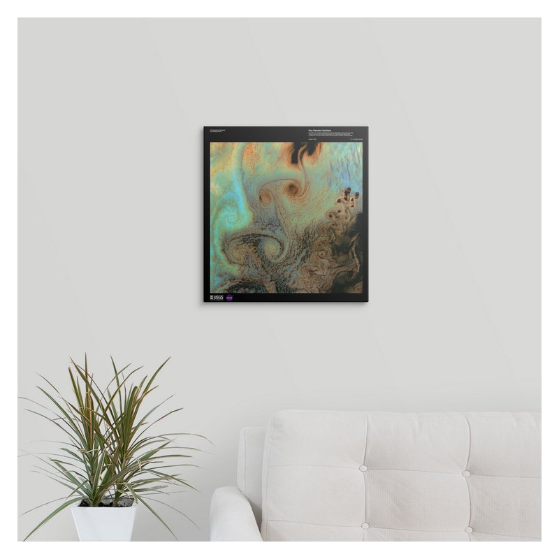 « von karman vortices-usg terre », impression, H 16 po x l 16 po x P 1,25 po, Toile