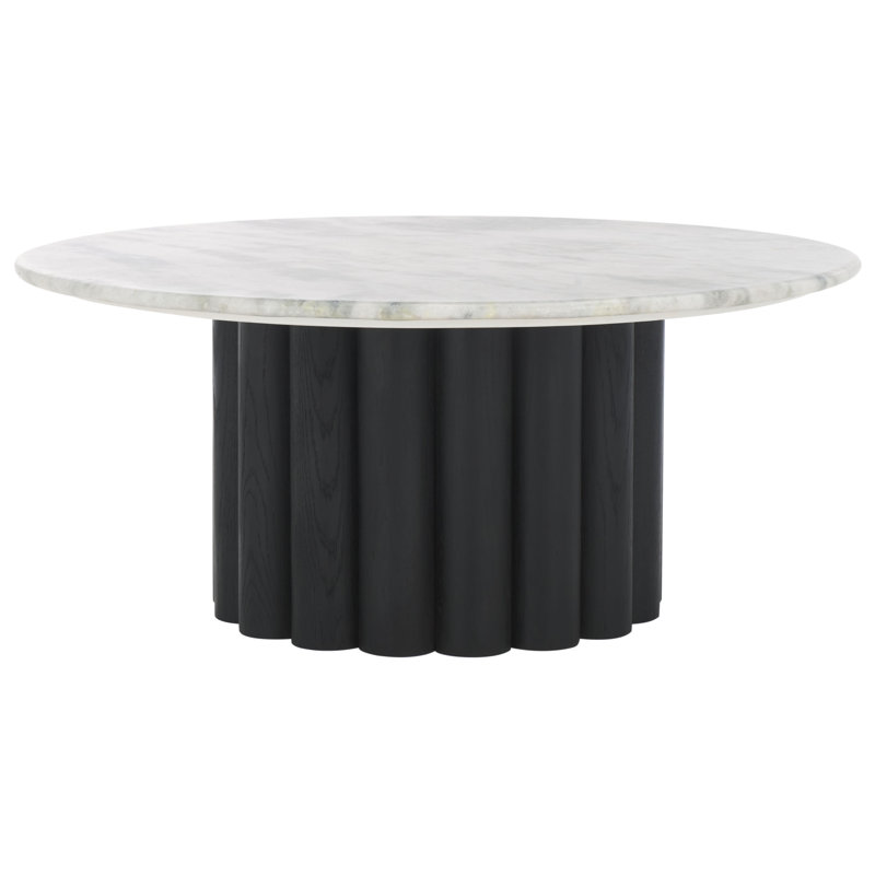 Roxiella Round Coffee Table, White, Black