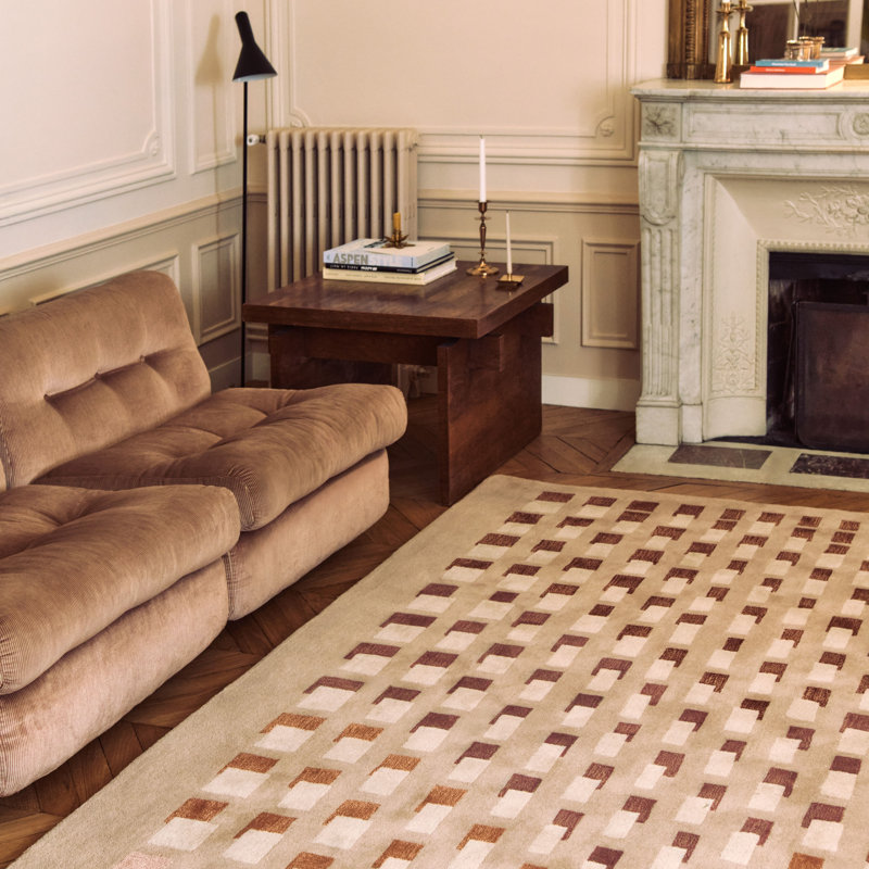 Ombra Hand Tufted Wool Geometric Area Rug, Rectangle 6'5" x 9'8"