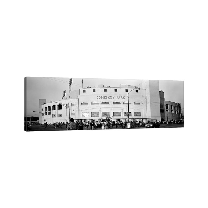 People Outside A Baseball Park, Old Comiskey Park, Chicago, Cook County, Illinois, USA - Wrapped Canvas Panoramic Print