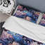 Celestial Blue Damask Mirage II - Ensemble de housse de couette damassé-1118496197