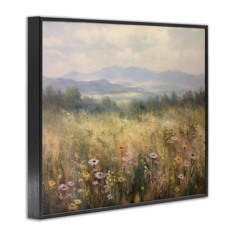 Fleurs de prairie et montagnes, estampe numérique, design par LSR Creative Studio, H 11 po x l 14 po