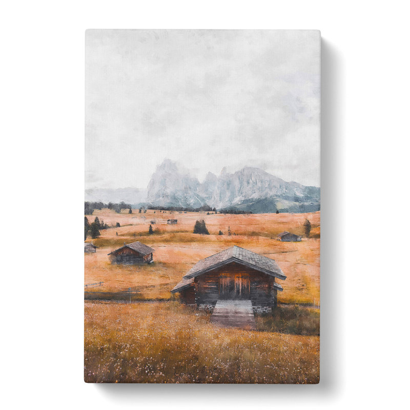 Landscape With Cabins - Wrapped Canvas Print, 60cm H x 40cm W x 3cm D