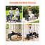 Banc de terrasse extérieur de 113 cm (44,5 pouces) en plastique noir, avec assise incurvée et confort optimal même sur un terrain irrégulier. Supporte jusqu'à 272 kg (600 lb). Piètement croisé.