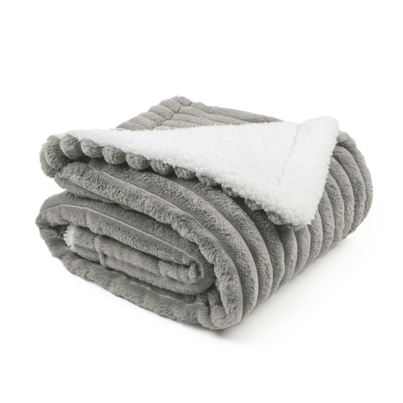 Hand Woven Throw Blanket, Light Gray