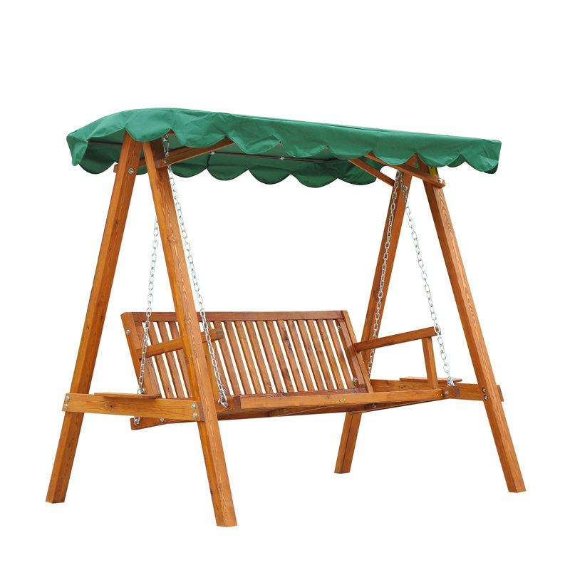 3 Person Pine Porch Swing with Canopy