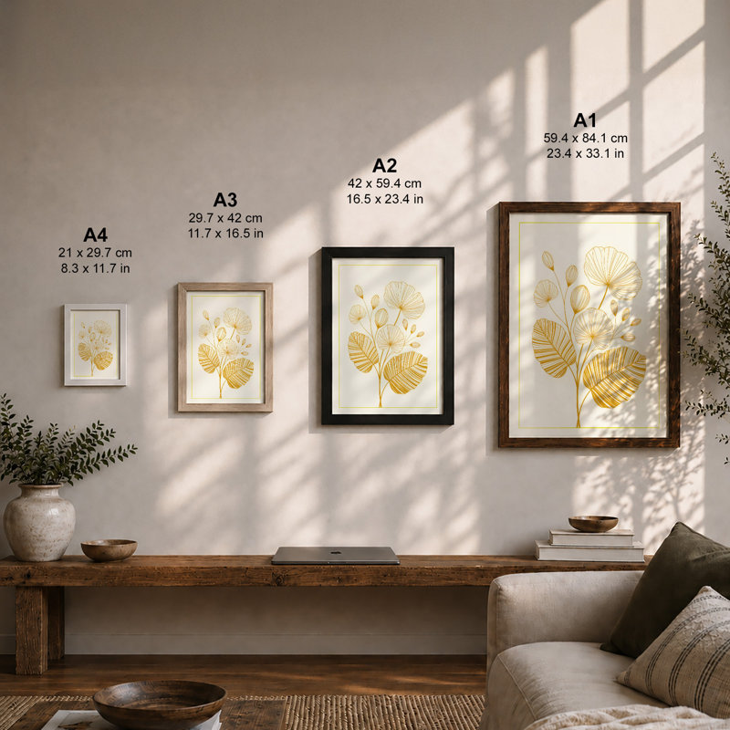 Delicate Study Botanical - Framed Print, A3 - 42.0 x 29.7 cm, Oak