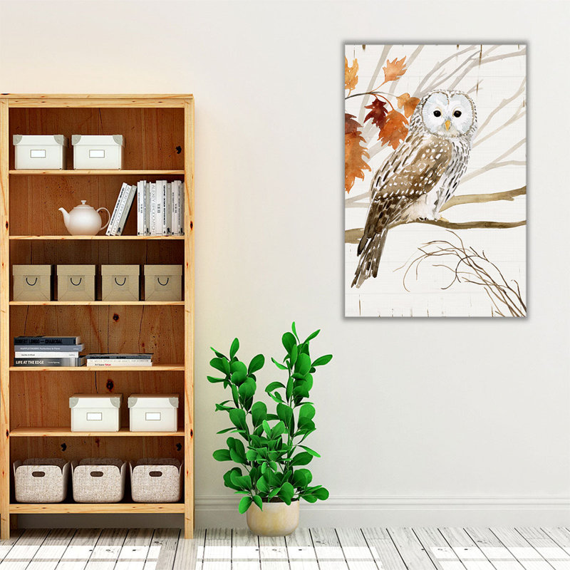 «Harvest Owl I», reproduction d'art sur toile, H 36 po x l 24 po